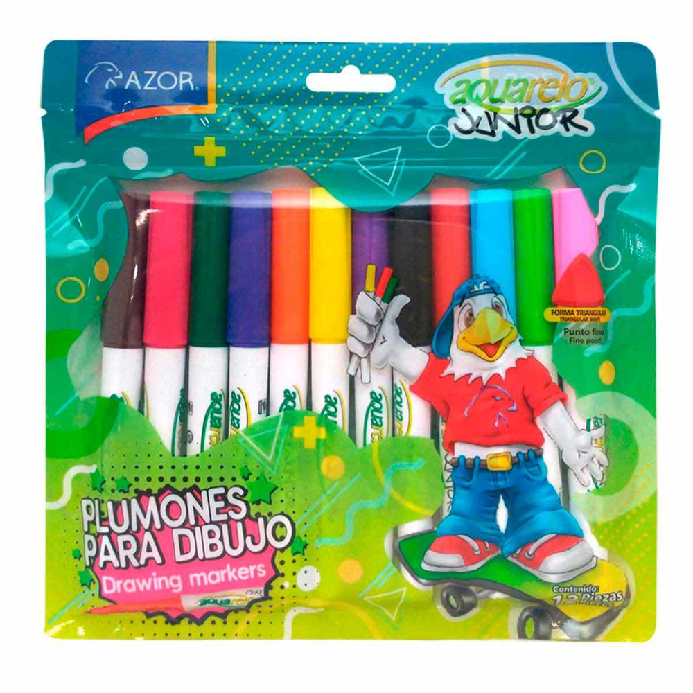 Marcador Aquarelo Junior C/12 Azor