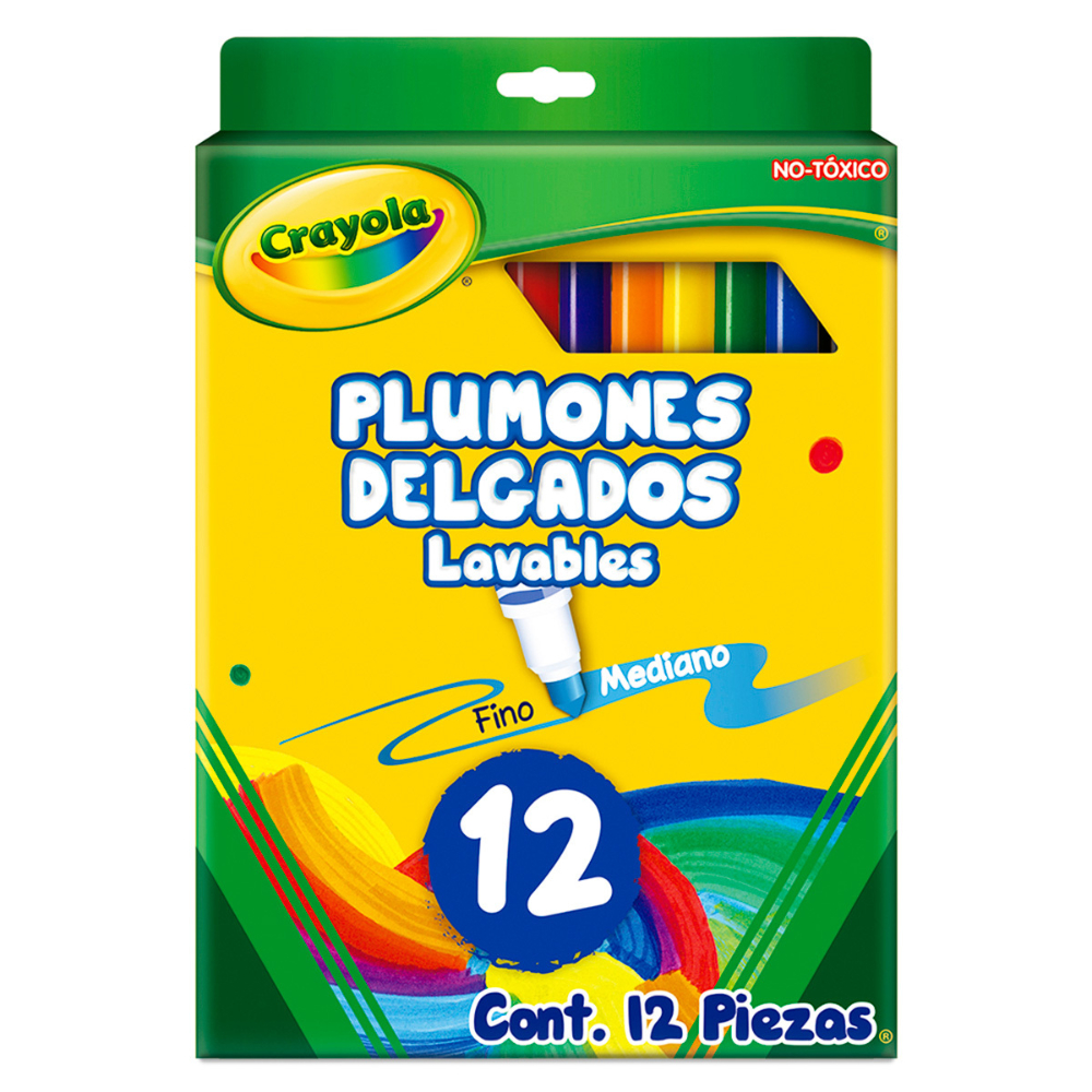 Plumon Delgado 12 Pzas Lavables Crayola