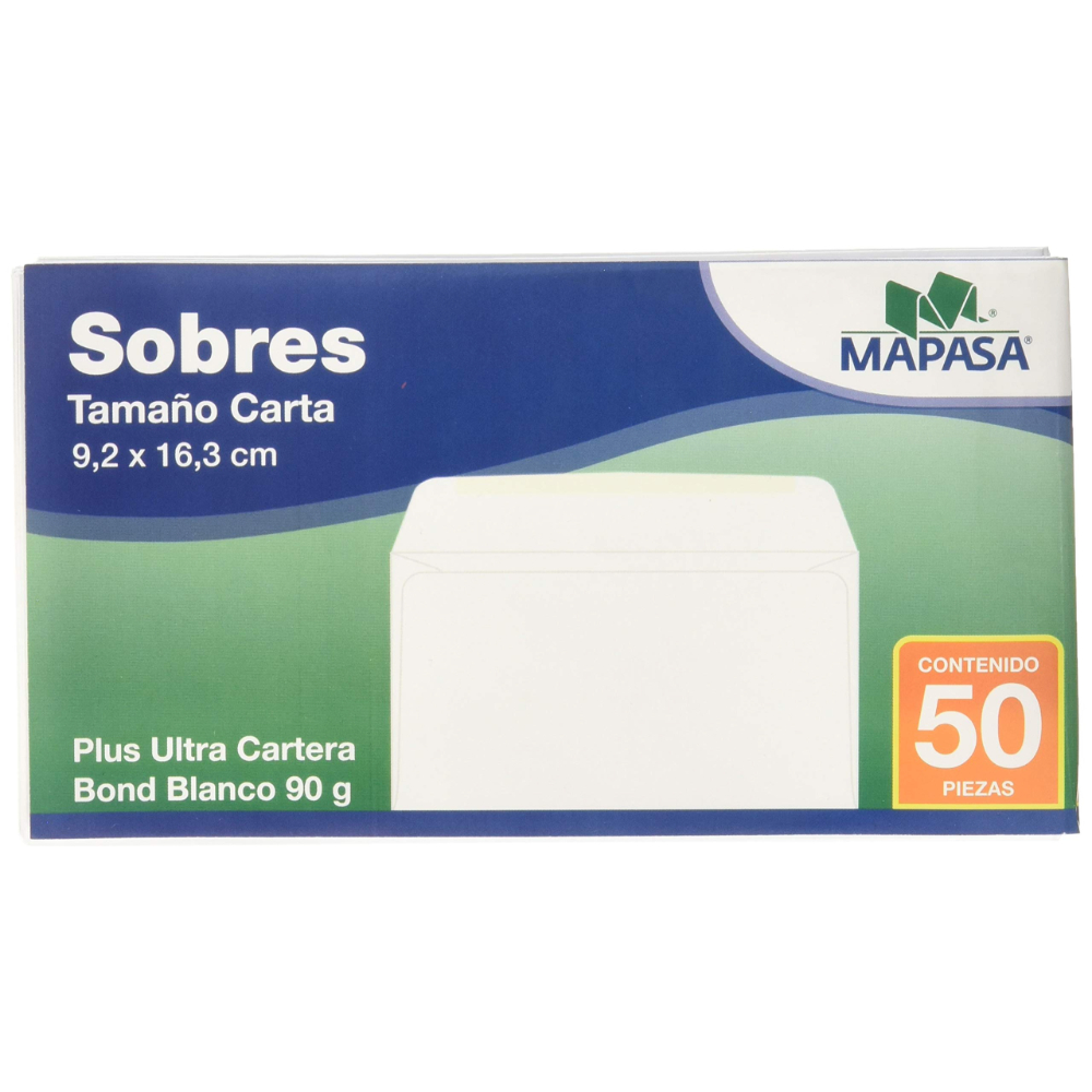 Sobre Blanco Carta 50 Pzas Mapasa