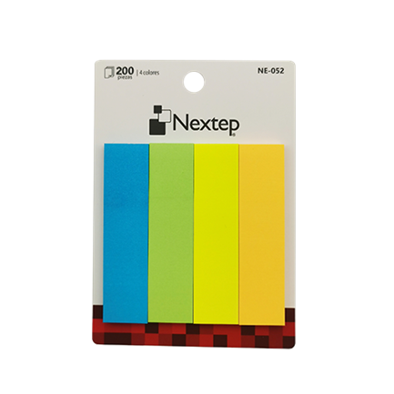 Banderitas 4 Colores Neon 200 Pzas Nextep