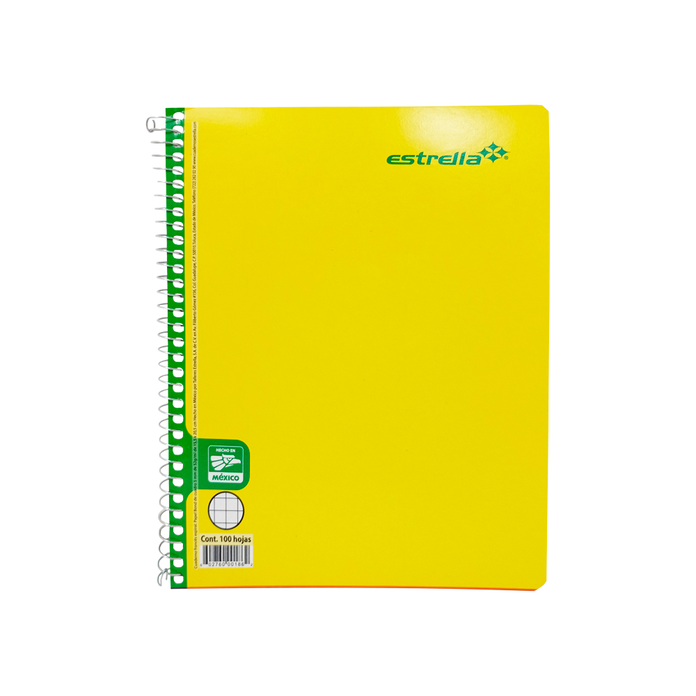 Cuaderno Forma Francesa 100 Hojas Espiral Estrella (Raya)