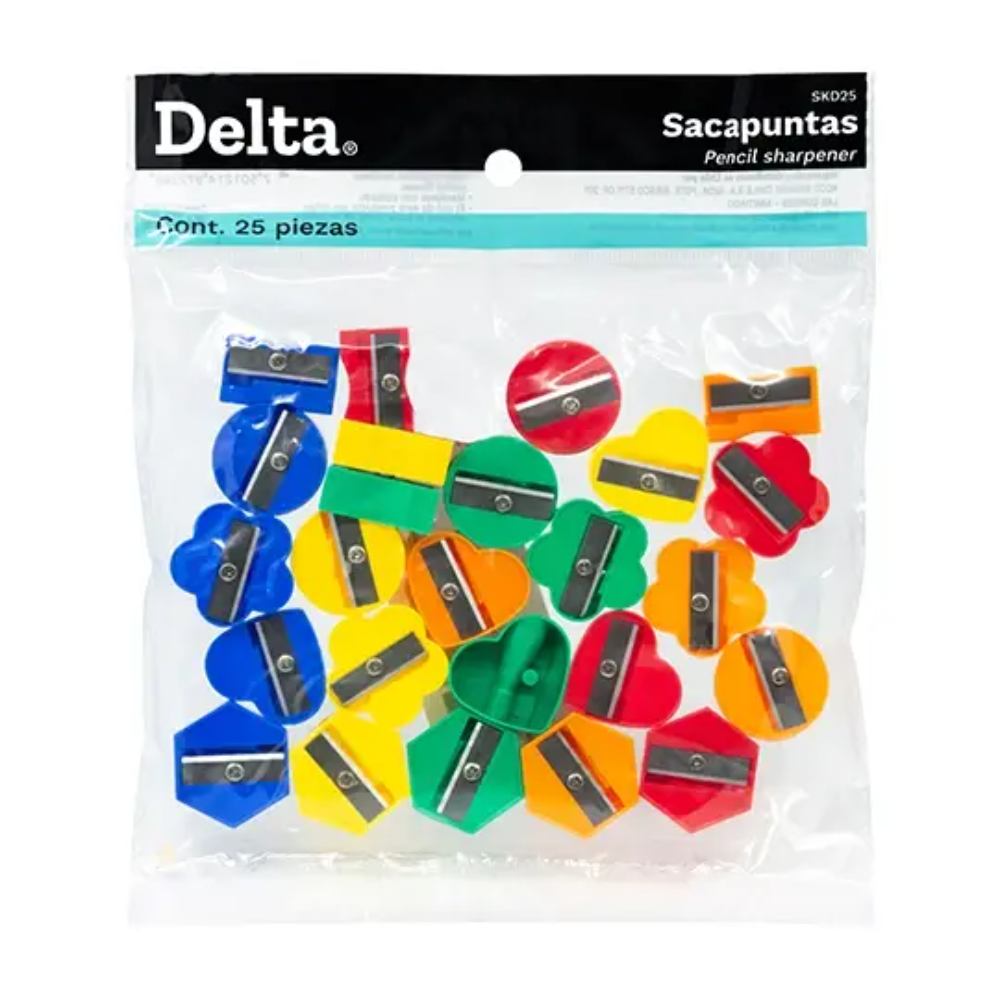 Sacapuntas Sencillo Plastico Delta 25 Pzas