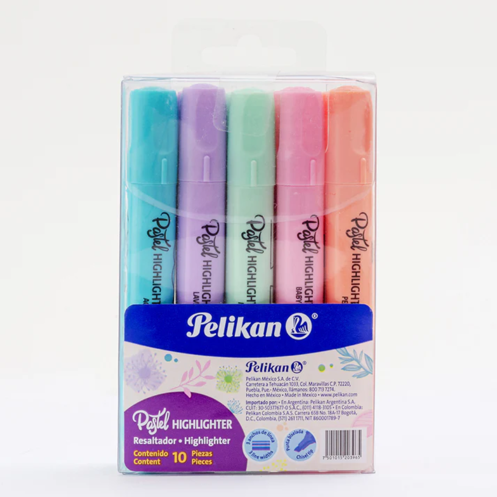 Marcatextos Pastel 10 Pzas Pelikan