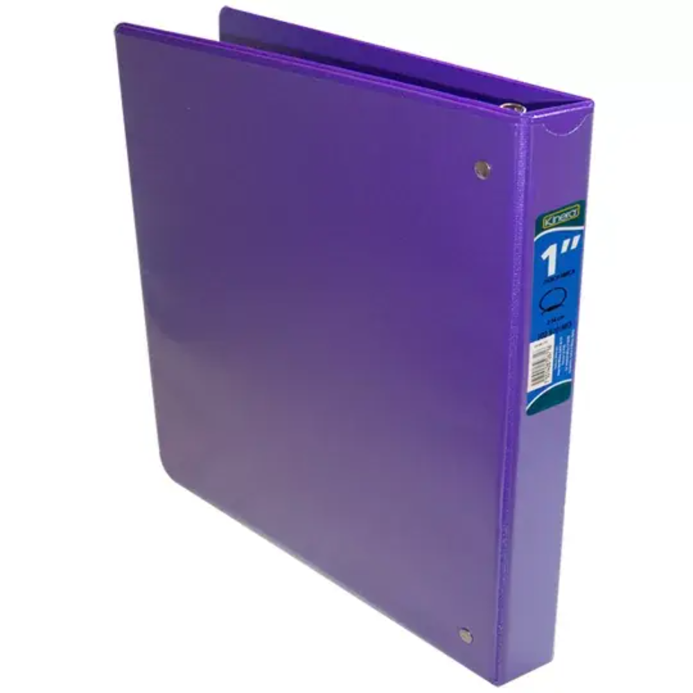 [E2025] Carpeta Vinil C/Aro 1" Carta Morada Kinera 