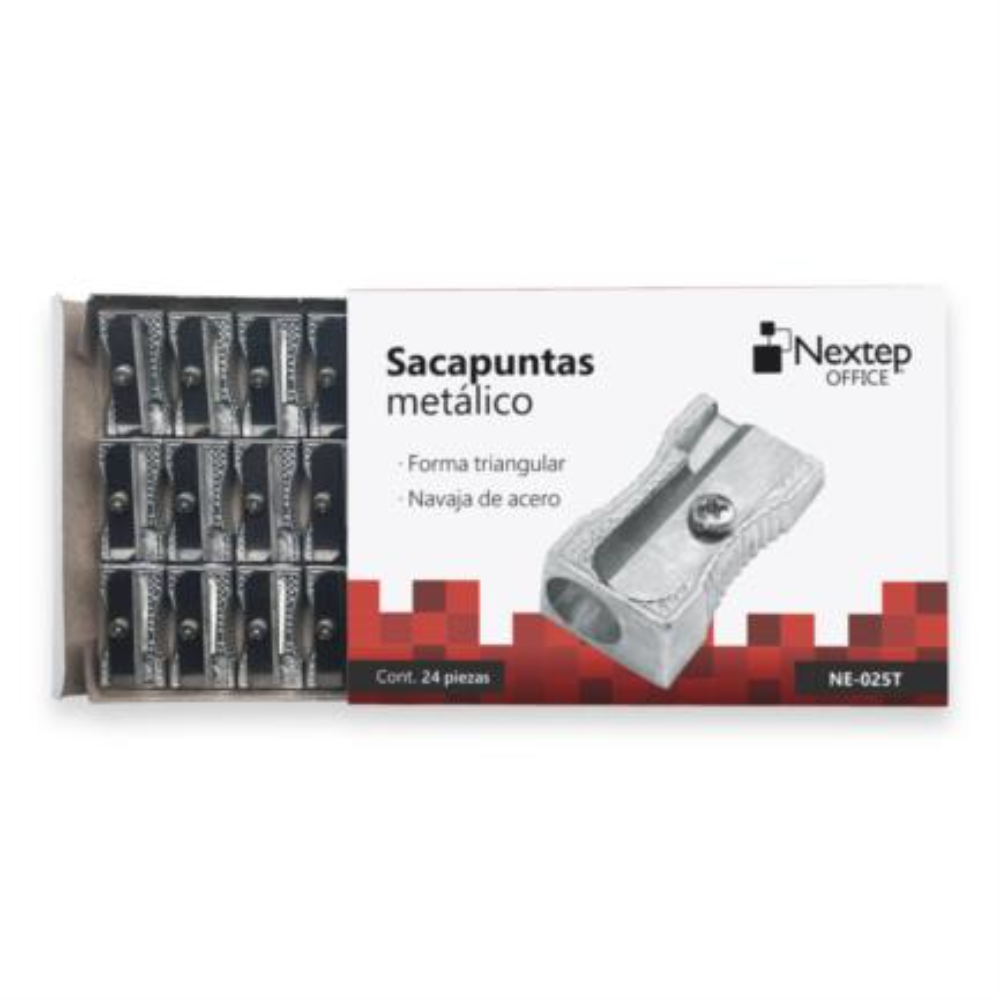 Sacapuntas Sencillo Metálico Triangular 24 Piezas Nextep
