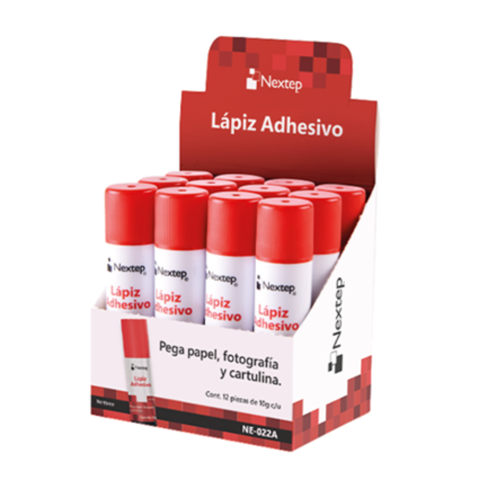 Lápiz Adhesivo 10 gr 12 Piezas Nextep 