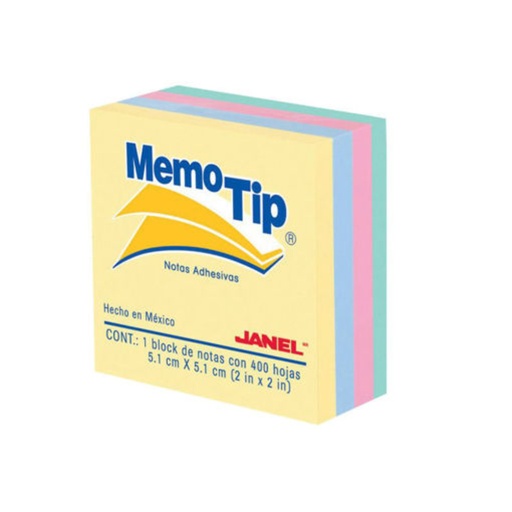 Nota Adhesiva 2X2 Pastel Memotip Janel