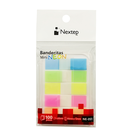 [NE-051] Banderitas Mini 5 Colores Neon 100 Pzas Nextep