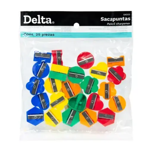 [SKD-25] Sacapuntas Sencillo Plastico Delta 25 Pzas