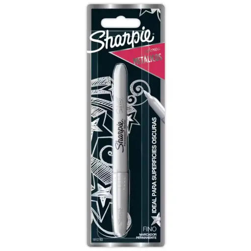 Marcador Permanente Plata Punta Fina Sharpie