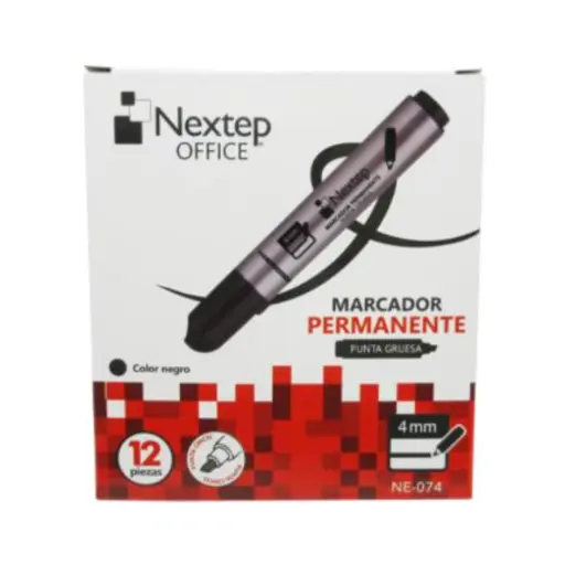 Marcador Permanente Punta Gruesa 12 Piezas Nextep